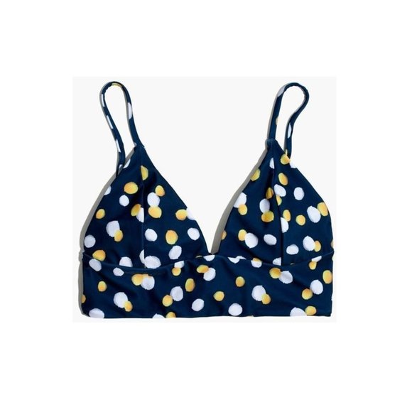 NWT Madewell x Bikyni Balena Dot Plunge Swim Top M - Picture 1 of 7